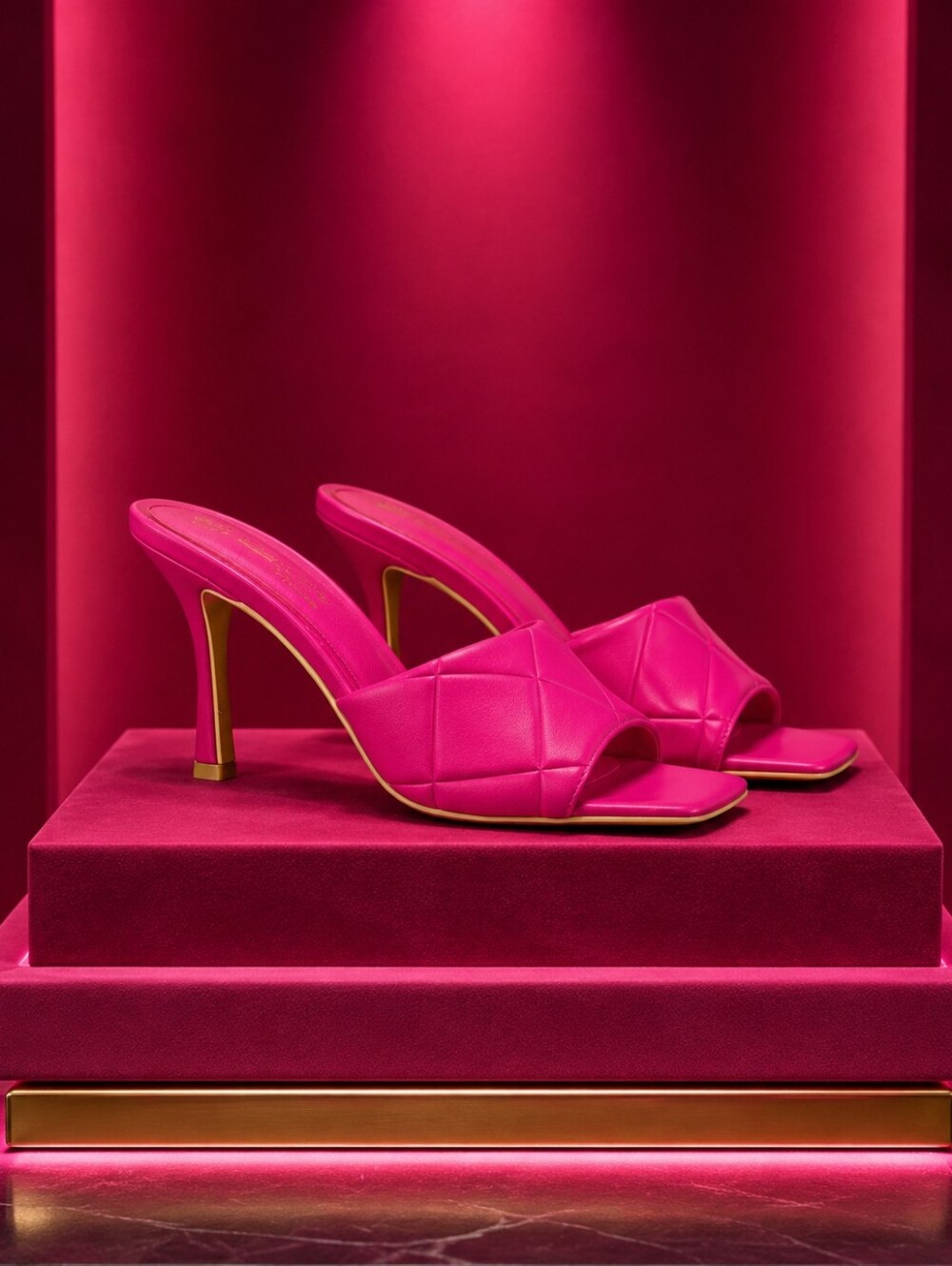 Chic Pink Quilted Women's Heels